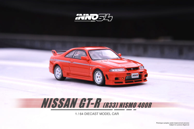 INNO64 1:64 Nissan Skyline GT-R (R33) NISMO 400R in Super Clear Red II