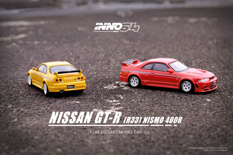 INNO64 1:64 Nissan Skyline GT-R (R33) NISMO 400R in Super Clear Red II