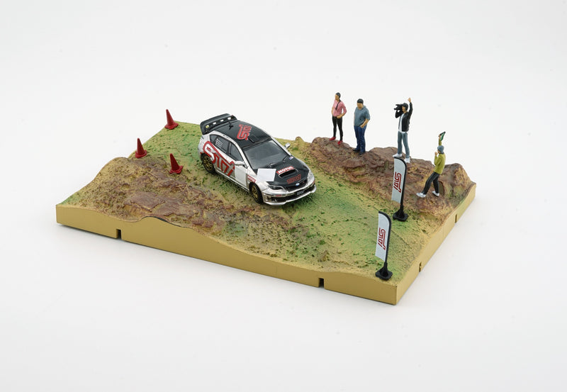 BM Creations 1:64 Subaru 2009 Impreza WRX STi Rally Edition with Grass Diorama