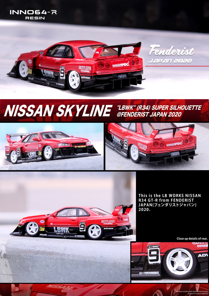 INNO64 1:64 Nissan Skyline (ER34) Super Silhouette "LBWK" @ Fenderist Japan 2020 Edition