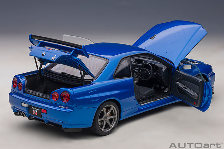 AUTOart 1:18 Nissan Skyline GT-R (R34) V-Spec II in Bayside Blue