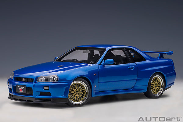 AUTOart 1:18 Nissan Skyline GT-R (R34) V-Spec II in Bayside Blue with BBS LM Wheels