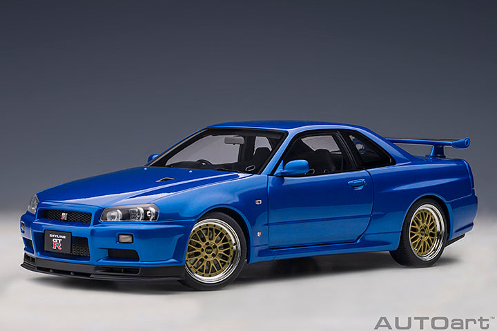 AUTOart 1:18 Nissan Skyline GT-R (R34) V-Spec II in Bayside Blue with BBS LM Wheels