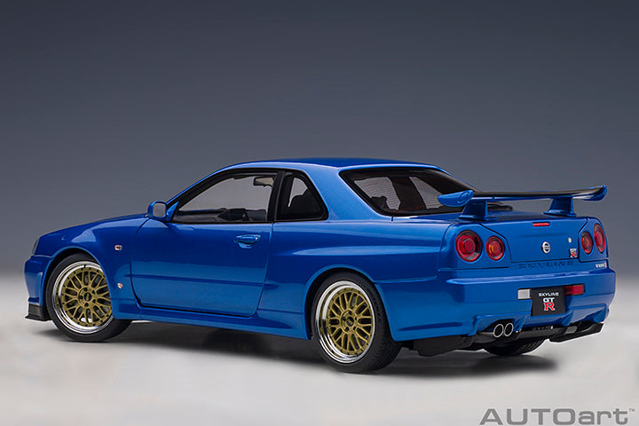 AUTOart 1:18 Nissan Skyline GT-R (R34) V-Spec II in Bayside Blue with BBS LM Wheels