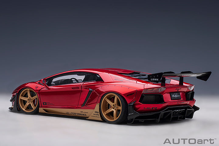 AUTOart 1:18 Liberty Walk Lamborghini Aventador Limited Edition in Hyper Red with Gold Accents