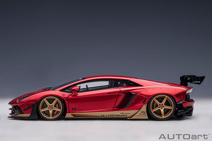 AUTOart 1:18 Liberty Walk Lamborghini Aventador Limited Edition in Hyper Red with Gold Accents