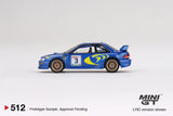 MINIGT 1:64 Subaru Impreza WRC97 1997 Rally Sanremo Winner #3