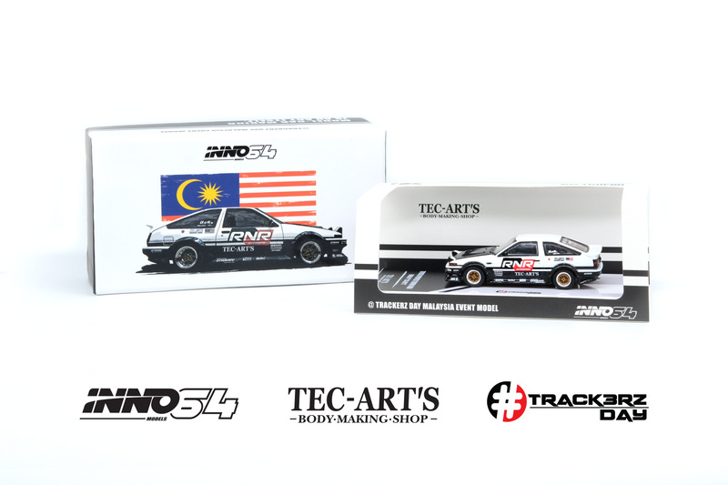 INNO64 1:64 Toyota Sprinter Trueno AE86 Tuned by "TEC-ART" @TrackerZ Day Malaysia Special Event Model