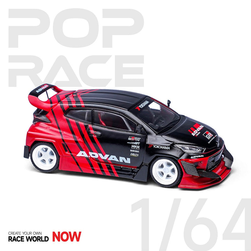 Pop Race 1/64 Toyota GR Yaris PANDEM in Red / Black