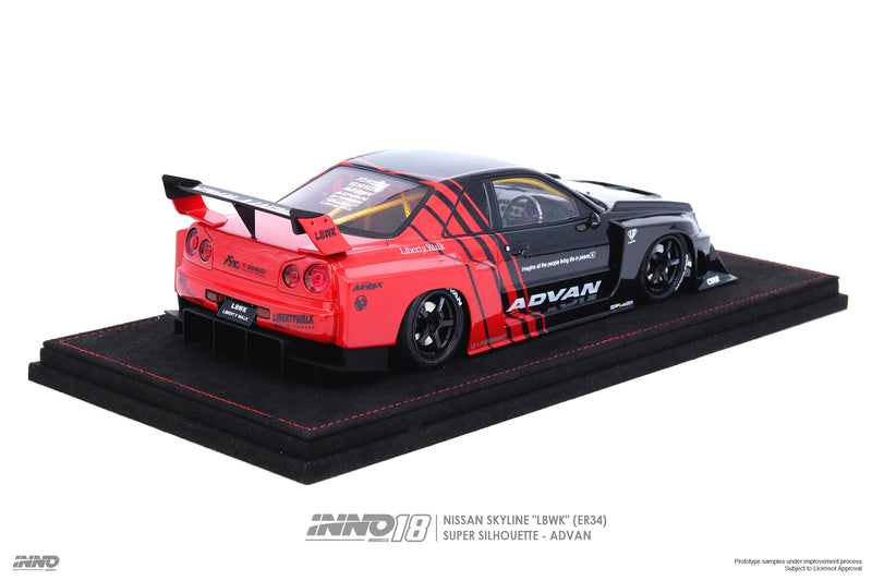 INNO18 1:18 Nissan Skyline (ER34) Super Silhouette "LBWK" with "ADVAN" Livery