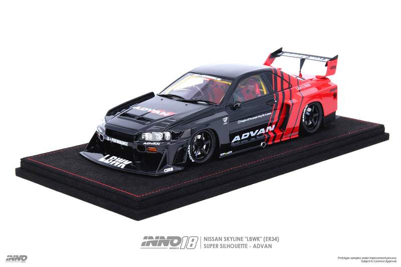 INNO18 1:18 Nissan Skyline (ER34) Super Silhouette "LBWK" with "ADVAN" Livery