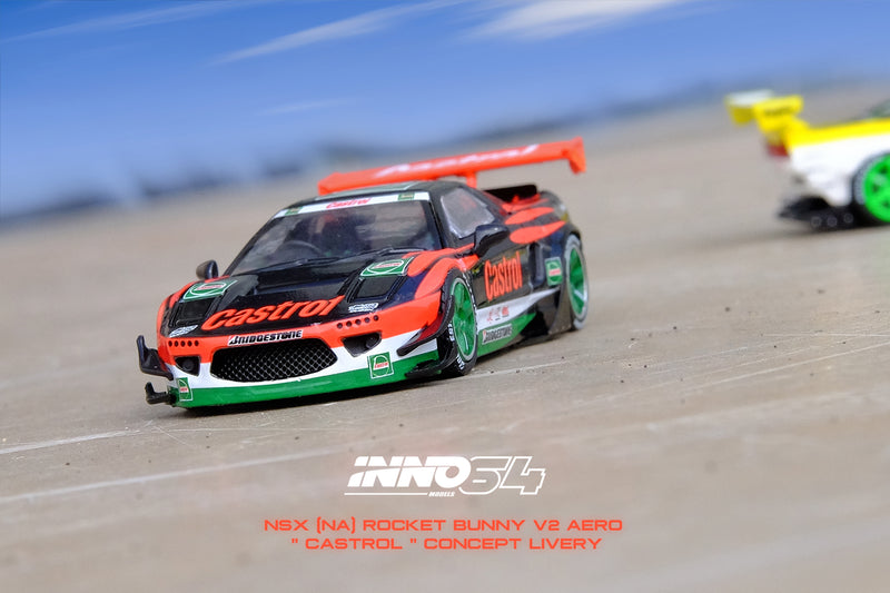 INNO64 1:64 Honda NSX (NA1) Auto Fashion Rocket Bunny V2 Aero "CASTROL" Concept Livery