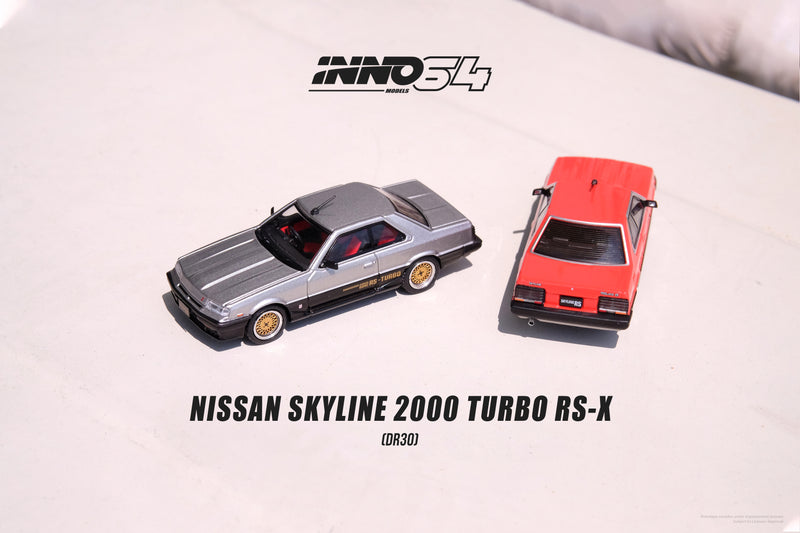 INNO64 1:64 Nissan Skyline 2000 Turbo RS-X (DR30) in Silver / Black