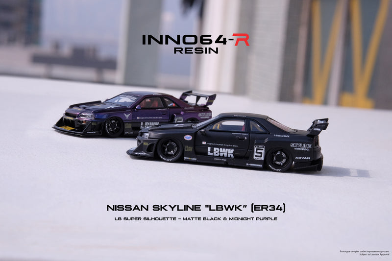 INNO64 1:64 Nissan Skyline (ER34) Super Silhouette "LBWK" in Matte Black