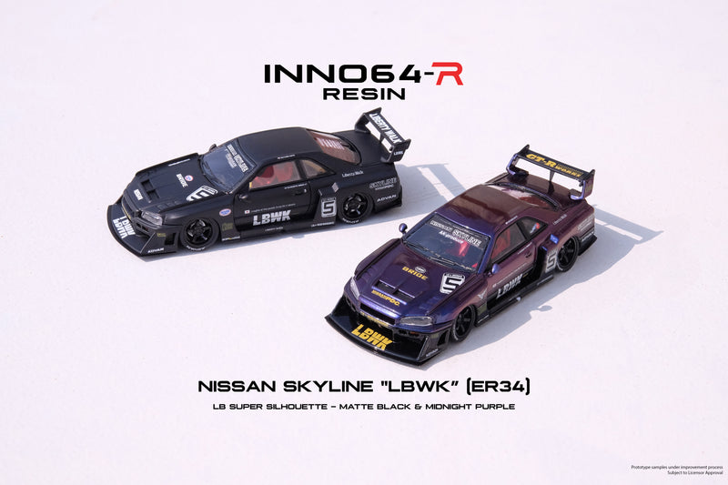 INNO64 1:64 Nissan Skyline (ER34) Super Silhouette "LBWK" in Midnight Purple II