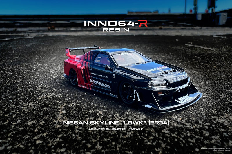 INNO64 1:64 Nissan Skyline (ER34) Super Silhouette "LBWK" with "ADVAN" Livery