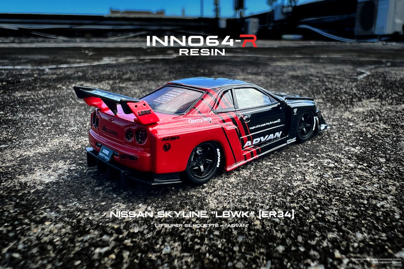 INNO64 1:64 Nissan Skyline (ER34) Super Silhouette "LBWK" with "ADVAN" Livery