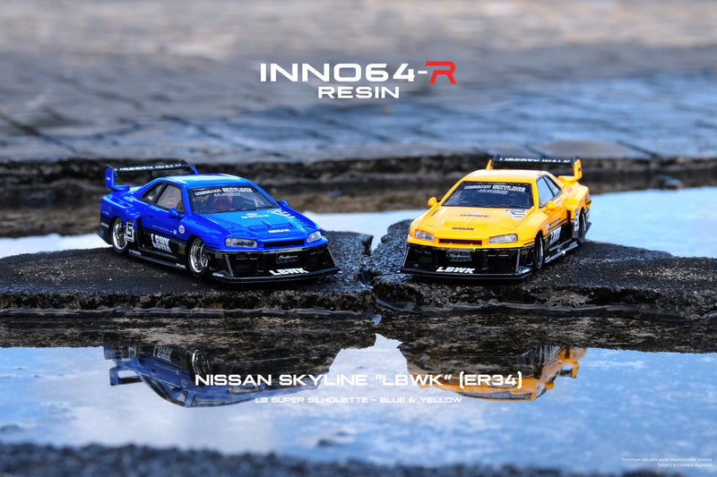 INNO64 1:64 Nissan Skyline (ER34) Super Silhouette "LBWK" in Blue Metallic