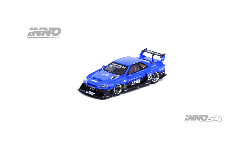 INNO64 1:64 Nissan Skyline (ER34) Super Silhouette "LBWK" in Blue Metallic