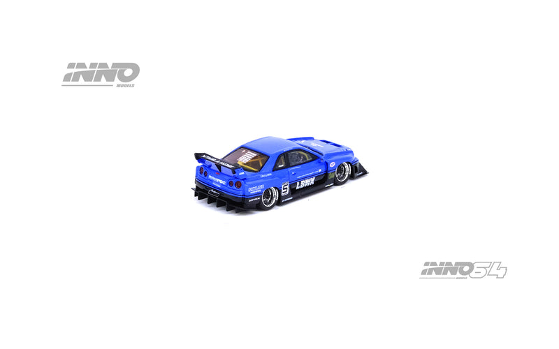 INNO64 1:64 Nissan Skyline (ER34) Super Silhouette "LBWK" in Blue Metallic