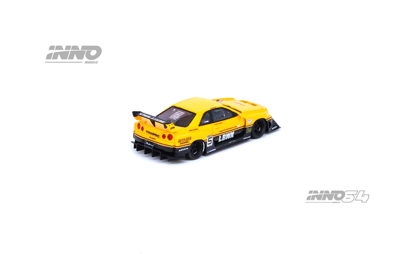 INNO64 1:64 Nissan Skyline (ER34) Super Silhouette "LBWK" in Yellow