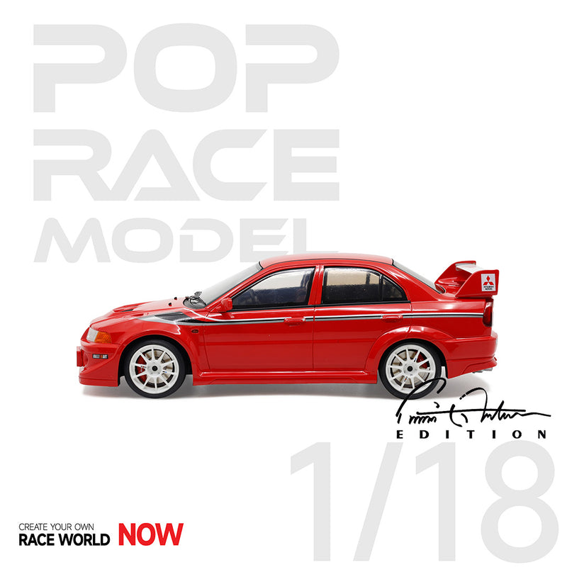 Pop Race 1/18 Mitshubishi Evolution 6.5 Tommi Makinen Edition in Red