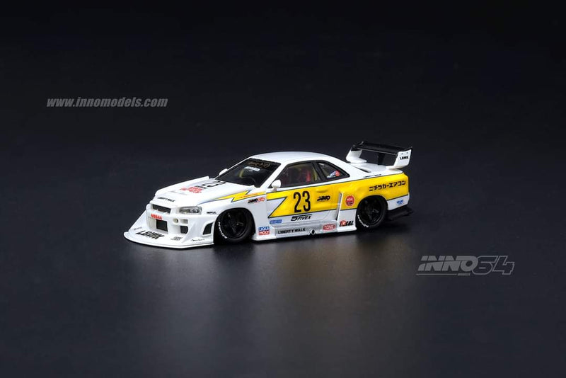 INNO Models 1:64 Nissan Skyline (ER34) Super Silhouette Liberty Walk Hoshino Retro Livery