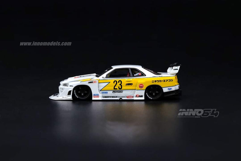 INNO Models 1:64 Nissan Skyline (ER34) Super Silhouette Liberty Walk Hoshino Retro Livery