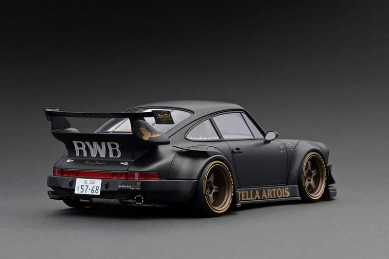 Ignition Model 1:18 Porsche 930 RWB Stella Artois in Matte Black