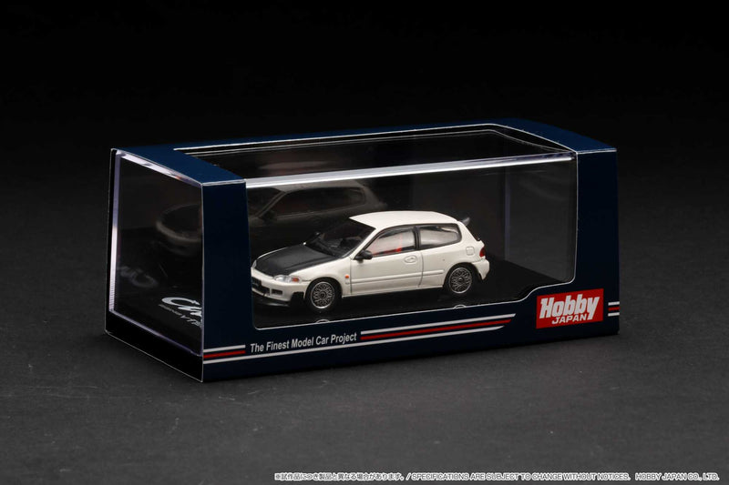 Hobby Japan 1:64 Honda Civic (EG6) SiR Ⅱ with JDM Style in Frost White