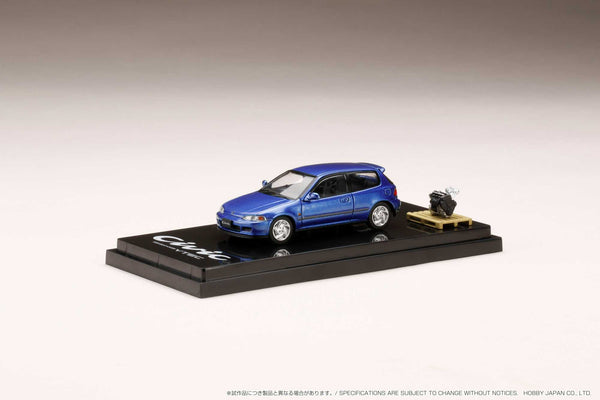 Hobby Japan 1:64 Honda Civic (EG6) SiR Ⅱ with Engine Model in Captiva Blue Pearl