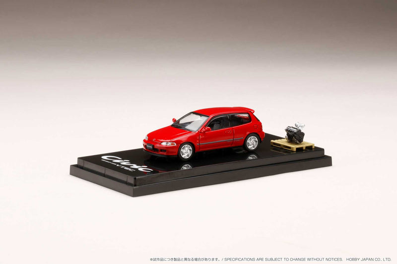 Hobby Japan 1:64 Honda Civic (EG6) SiR Ⅱ with Engine Model in Milano Red