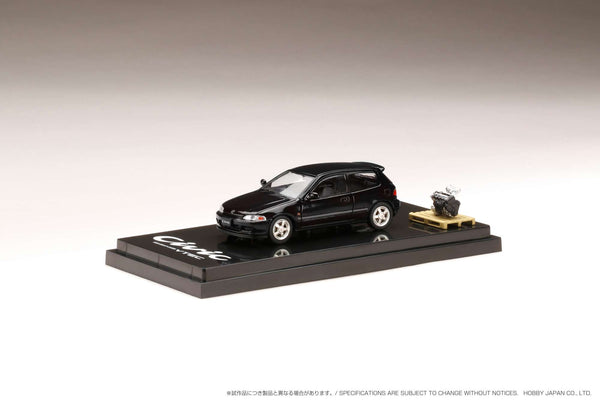 Hobby Japan 1:64 Honda Civic (EG6) SiR-S with Engine Display in Granada Black Pearl