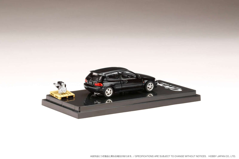 Hobby Japan 1:64 Honda Civic (EG6) SiR-S with Engine Display in Granada Black Pearl