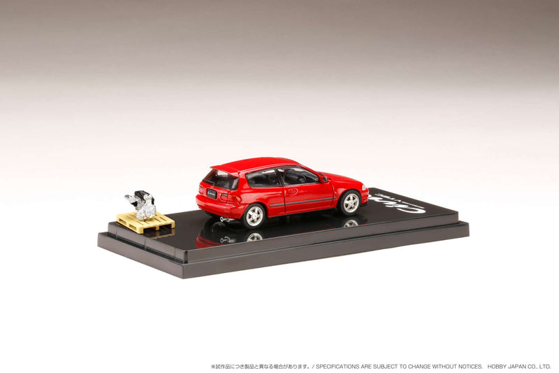 Hobby Japan 1:64 Honda Civic (EG6) SiR-S with Engine Display in Milano Red