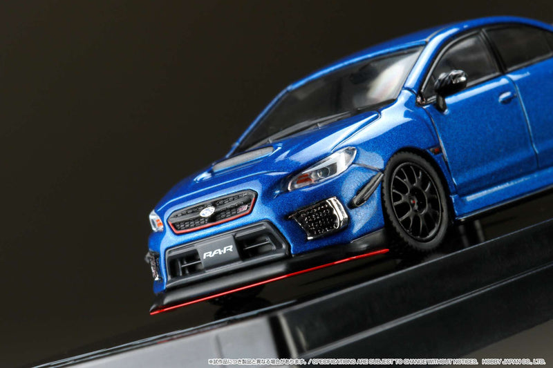 Hobby Japan 1:64 Subaru WRX STI RA-R Full-Option / With Engine Display Model in WR Blue Pearl