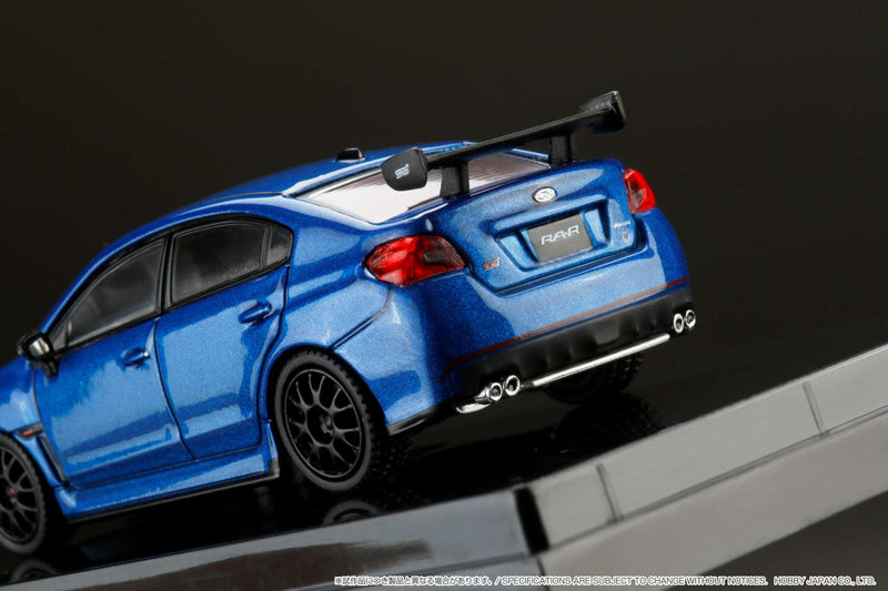 Hobby Japan 1:64 Subaru WRX STI RA-R Full-Option / With Engine Display Model in WR Blue Pearl