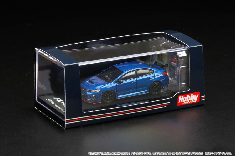 Hobby Japan 1:64 Subaru WRX STI RA-R Full-Option / With Engine Display Model in WR Blue Pearl