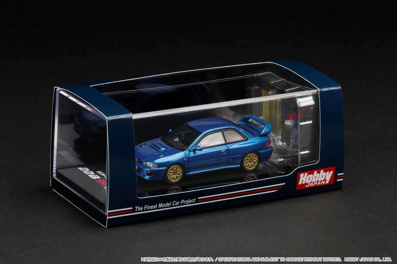 Hobby Japan 1:64 Subaru Impreza 22B STi Version (GC8改) with EJ Engine Display in Sonic Blue Mica