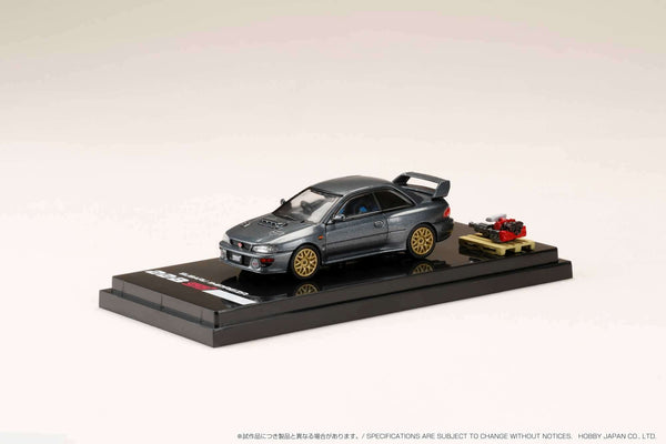 Hobby Japan 1:64 Subaru Impreza 22B STi Version (GC8改) with EJ Engine Display in Cool Gray Metallic