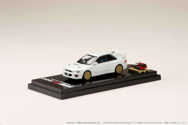 Hobby Japan 1:64 Subaru Impreza 22B STi Version (GC8改) with EJ Engine Display in Fether White