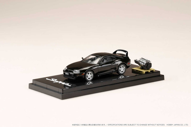 Hobby Japan 1:64 Toyota Supra RZ (A80) in Black with Engine Display Model