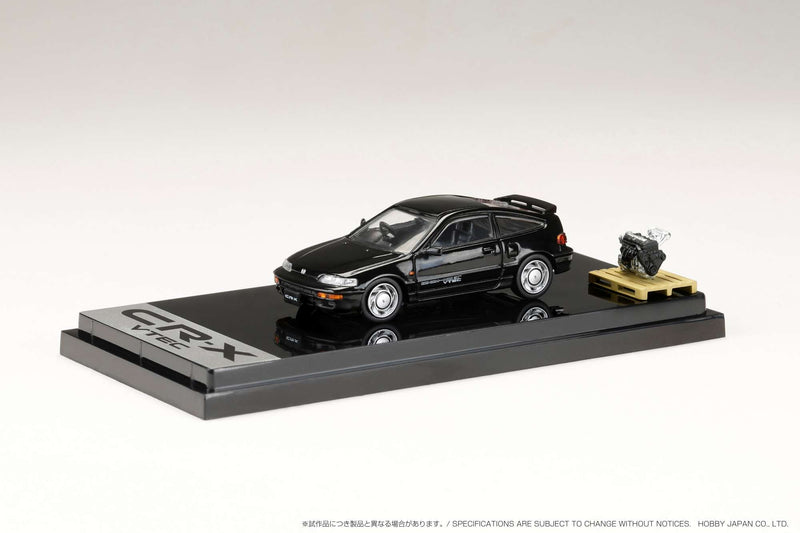 Hobby Japan 1:64 Honda CR-X SiR (EF8) 1989 with Engine Display Model in Black