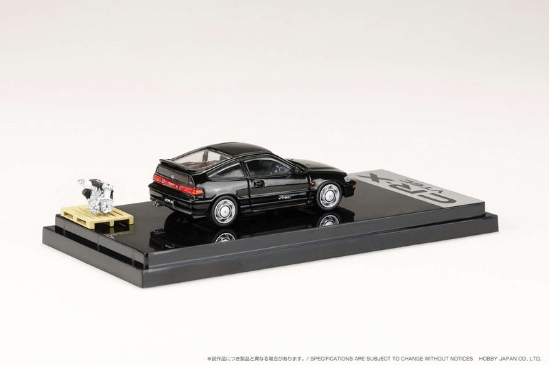 Hobby Japan 1:64 Honda CR-X SiR (EF8) 1989 with Engine Display Model in Black