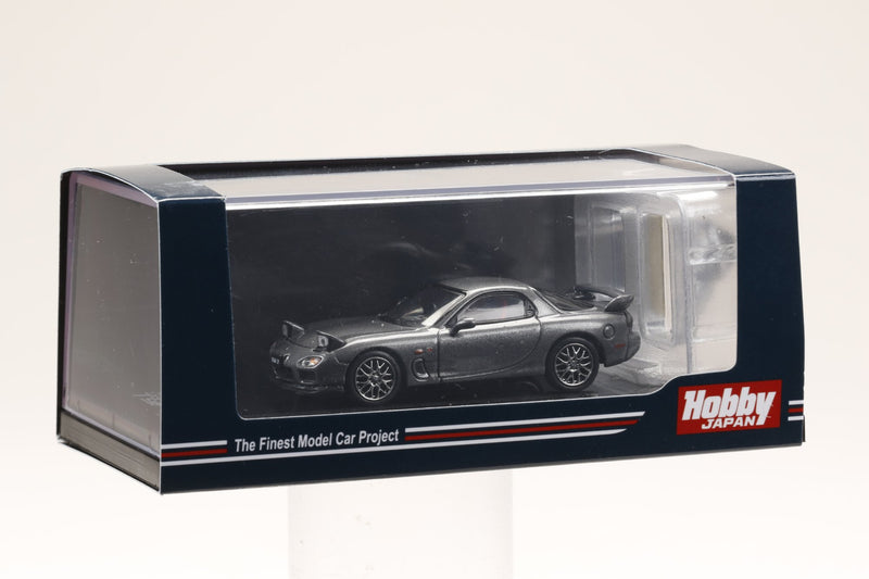 Hobby Japan 1:64 Mazda RX-7 (FD3S) Spirit-R Type in Titanium Gray Metallic with Engine Display Model