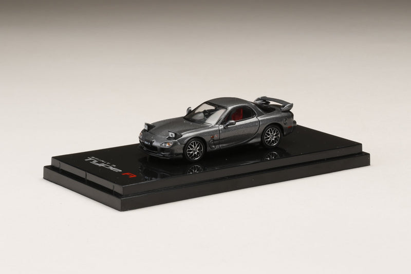 Hobby Japan 1:64 Mazda RX-7 (FD3S) Spirit-R Type in Titanium Gray Metallic with Engine Display Model