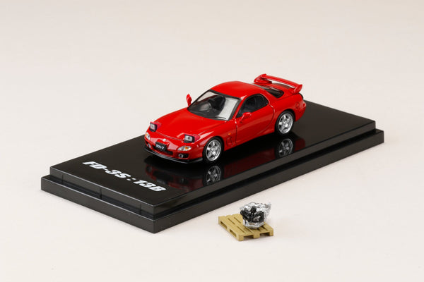 Hobby Japan 1:64 Mazda RX-7 (FD3S) Type RS in Vintage Red with Engine Display Model