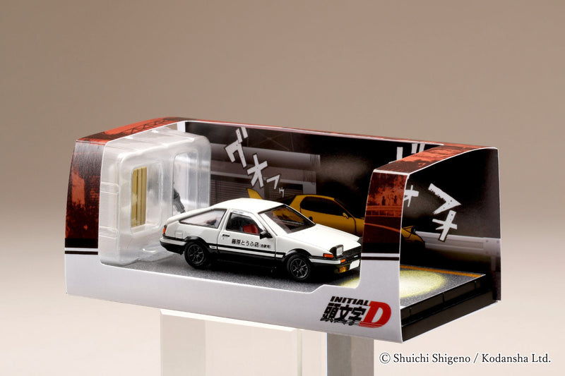 Hobby Japan 1:64 Toyota Sprinter Trueno GT APEX (AE86) 頭文字D OPEN HEADLIGHTS / WITH 4A-GE DISPLAY MODEL