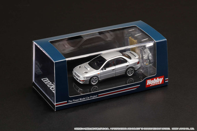 Hobby Japan 1:64 Subaru Impreza WRX (GC8) 1992 with Engine Display in Silver Metallic