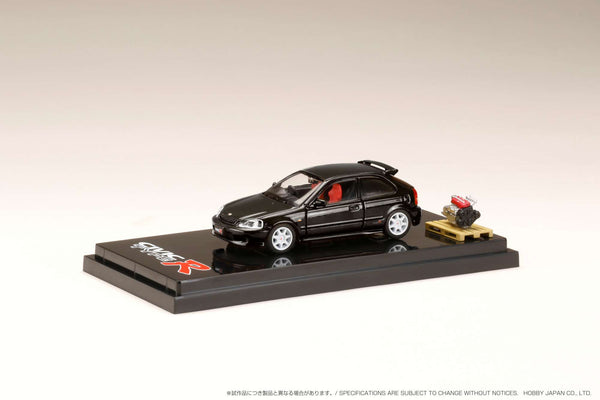 Hobby Japan 1:64 Honda Civic (EK9) Type-R in Starlight Black Pearl with Engine Display